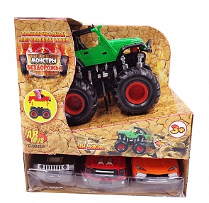 Игровой набор Монстры бездорожья с джипом инерционным, 4 предмета (Abtoys, C-00218)